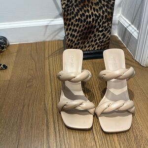 Open Edit Cream Braided Heels